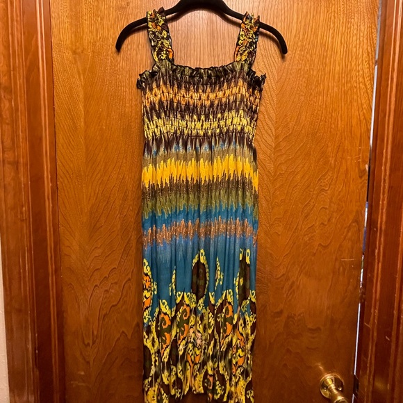 WinWin Dresses & Skirts - WinWin - sleeveless dress/tunic - L/XL - Brown, blue & yellow - like new